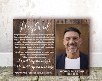 Husband Remembrance Gift, Personalized Memorial Photo Canvas