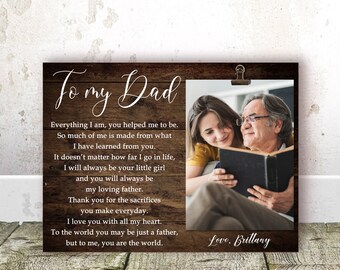 Christmas gift from Daughter to Dad Father gift for Dad Christmas Gift Frame Dad Birthday gift for father daughter gift for Daddy from kids