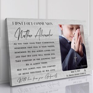 First Communion gift BOY Personalized First Communion Gift for Son First Holy Communion Gift Godson Religious Catholic Gift Baptism Gift