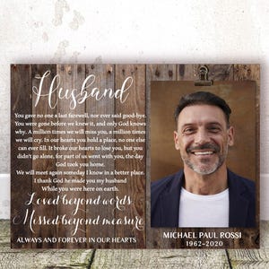 Personalized Memorial Photo Clip Frame - Husband Remembrance Gift
