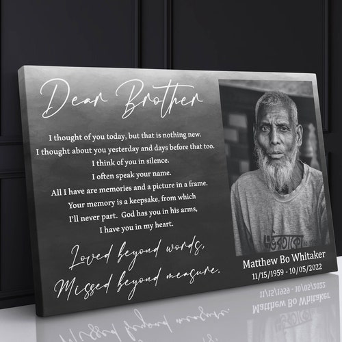 Loss of Brother Gift Memorial Frame Sympathy Gift Brother Etsy