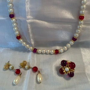 Vintage 1980's Pearl Jewelry Set