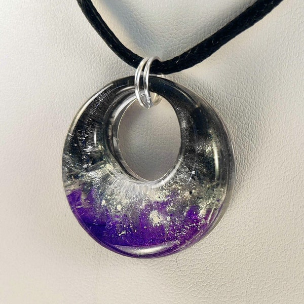 Original design - abstract asexual PRIDE pendant with complimentary necklace cord - Handmade and individually painted with PRIDE!