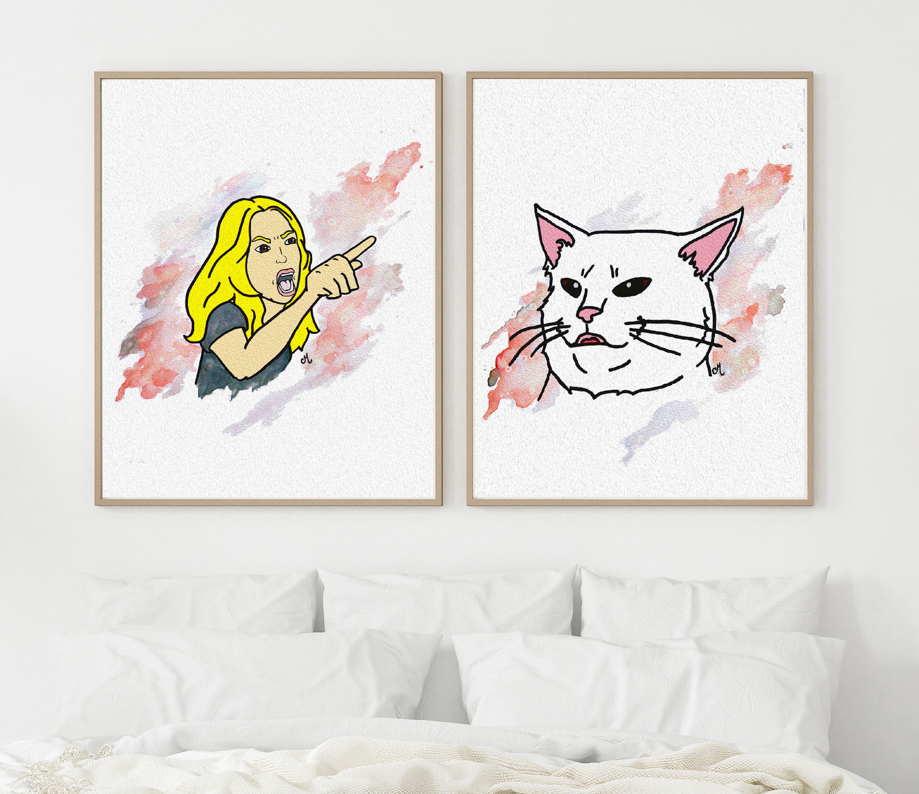 Woman Yelling at Cat: Salad Cat Meme Icon 