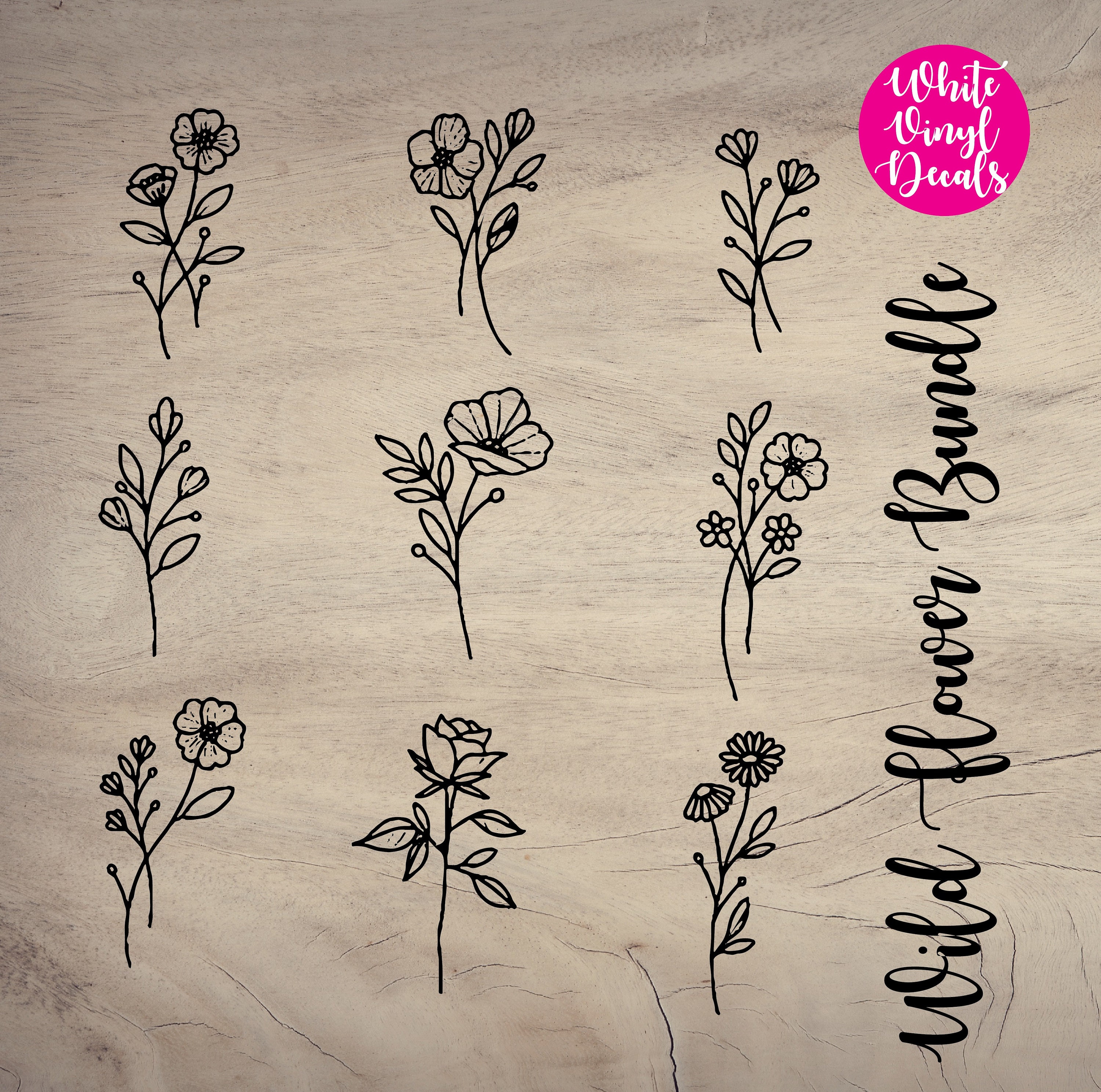 Mixed Pretty Flowers Stickers, Flower Cute Aesthetic Stickers