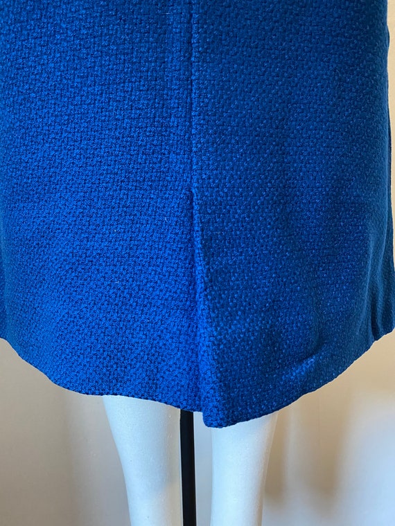 Vintage 1970's Blue Textured Wool Skirt | Medium - image 8