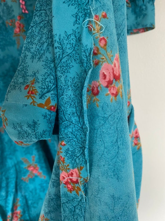 Vintage 1970's Handmade Blue Floral Maxi Dress | … - image 9