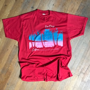 Vintage 1980&#39;s Red San Diego Tourist T-shirt | XL