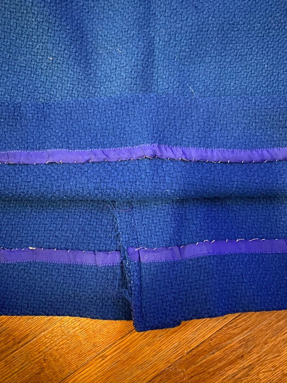 Vintage 1970's Blue Textured Wool Skirt | Medium - image 9