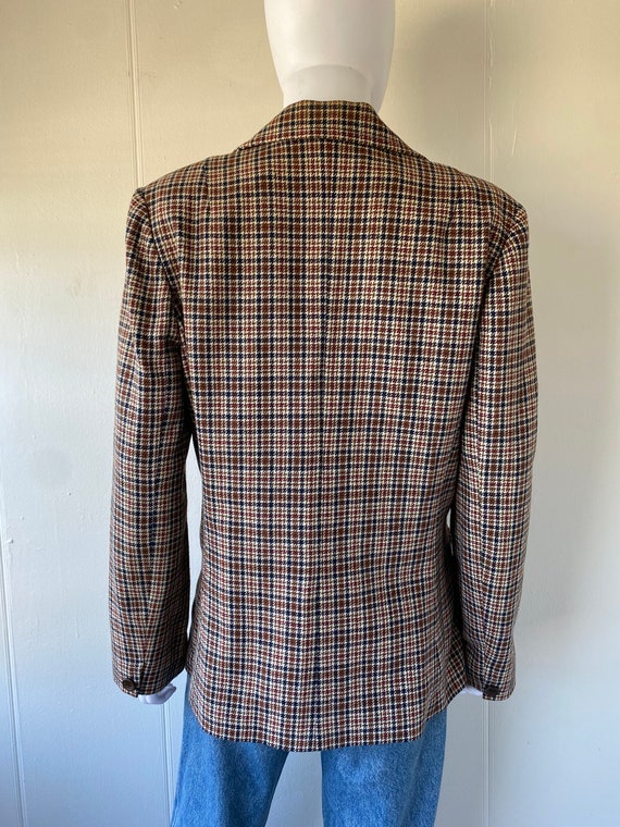 Vintage 1970's Handmade Plaid Wool Blazer | Medium - image 6