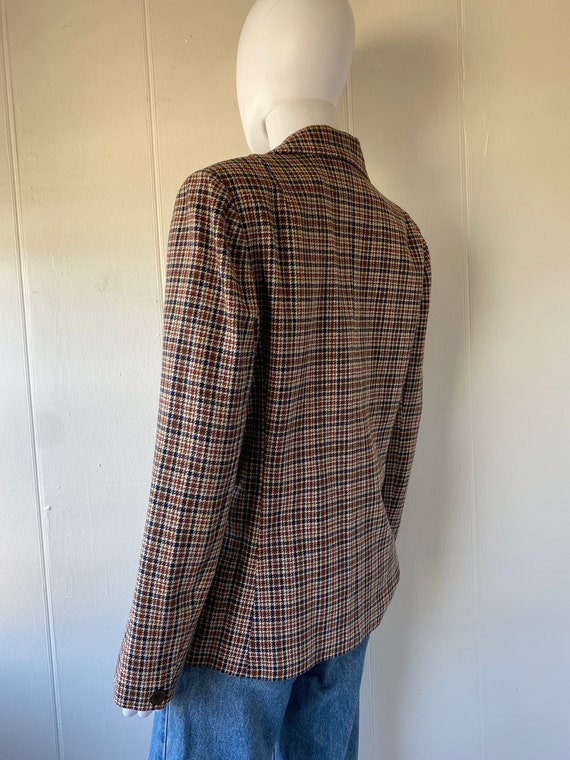 Vintage 1970's Handmade Plaid Wool Blazer | Medium - image 5