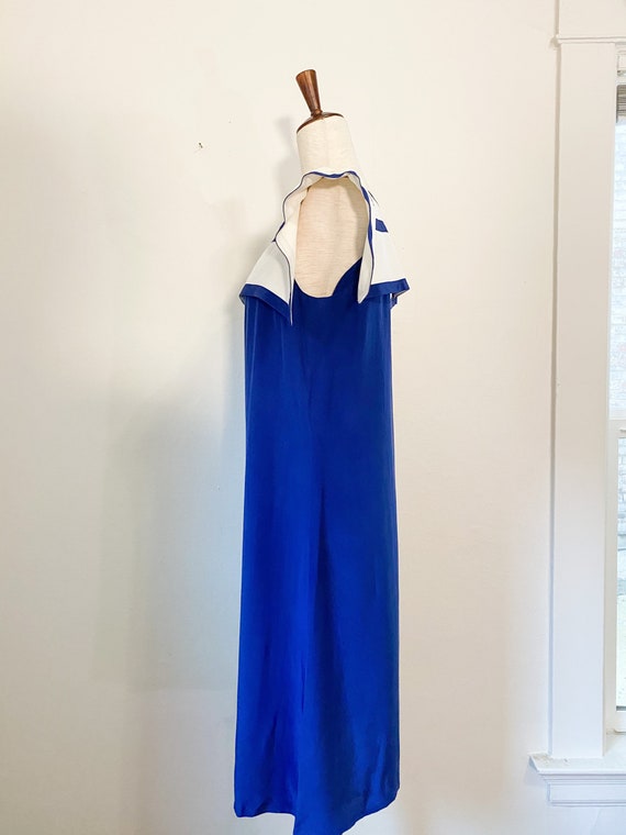 Vintage 1980's Nautical Inspired Silk Dress | Med… - image 3