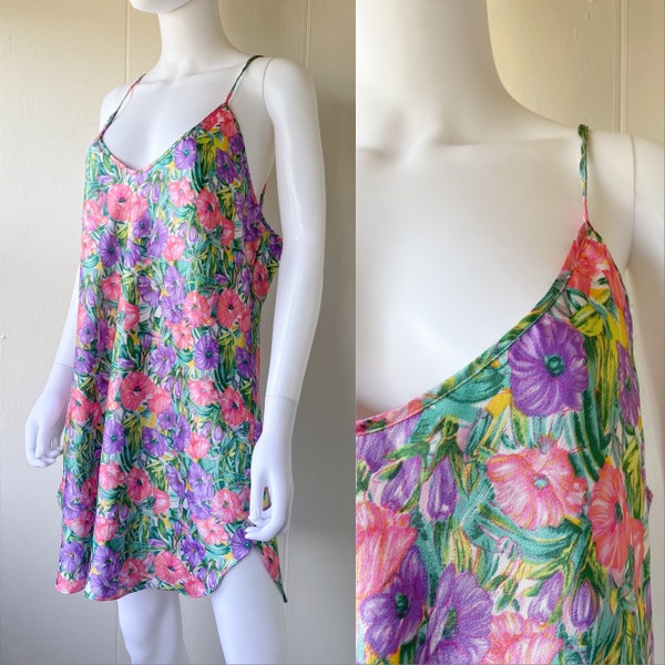Vintage 90's Pastel Floral Slip Dress | Grand