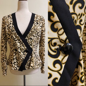 Vintage 1980&#39;s Liz Claiborne Geometric Blazer | Medium