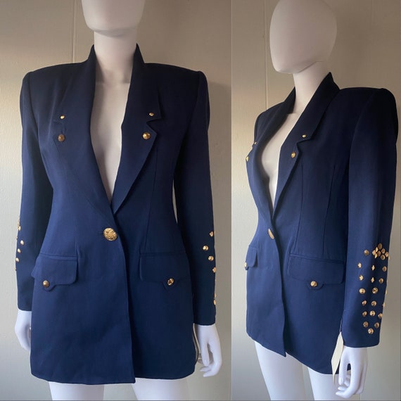 Deadstock 1980's Criscione Navy Blazer with Gold S