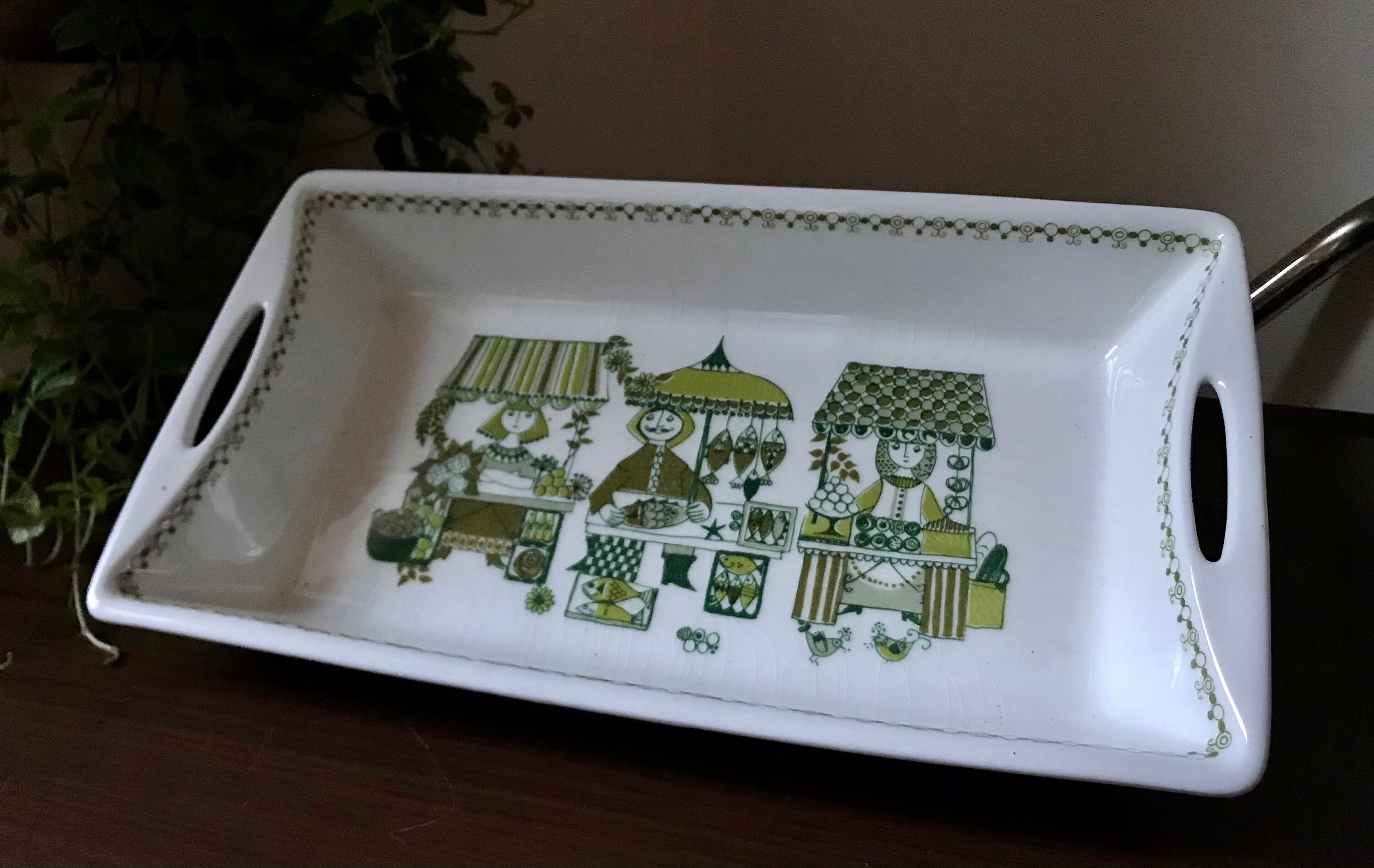 Vintage Figgjo Norway Market Serving Dish with Handles Etsy