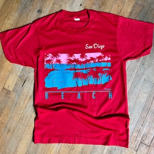 Vintage 1980&#39;s Red San Diego Tourist T-shirt | S