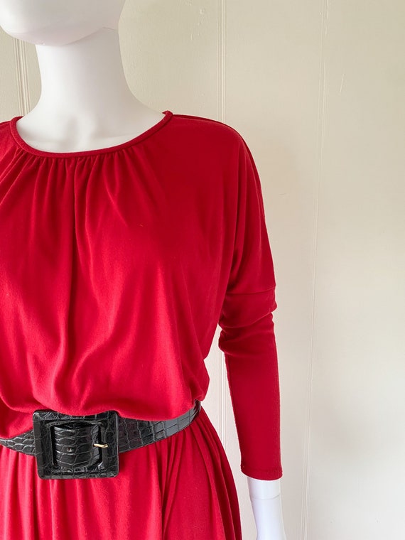 Vintage 1970's Clovis Ruffin Red Long Sleeve Jers… - image 8