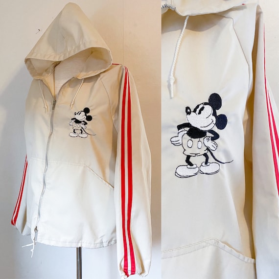 Vintage 1970's Mickey Mouse White & Red Track Jac… - image 1