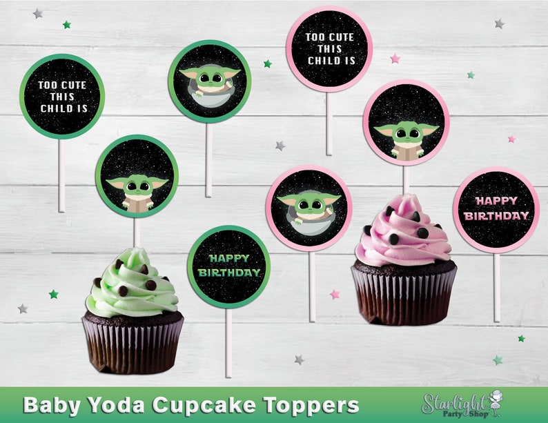 Baby Yoda Cupcake Toppers Etsy
