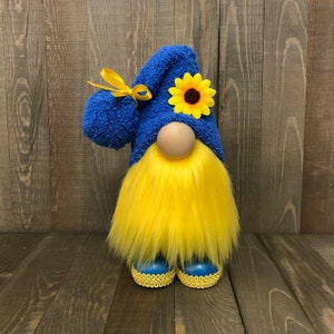 Sunflower Gnome, Spring Gnome, Summer Gnome, Blue and Yellow Gnome