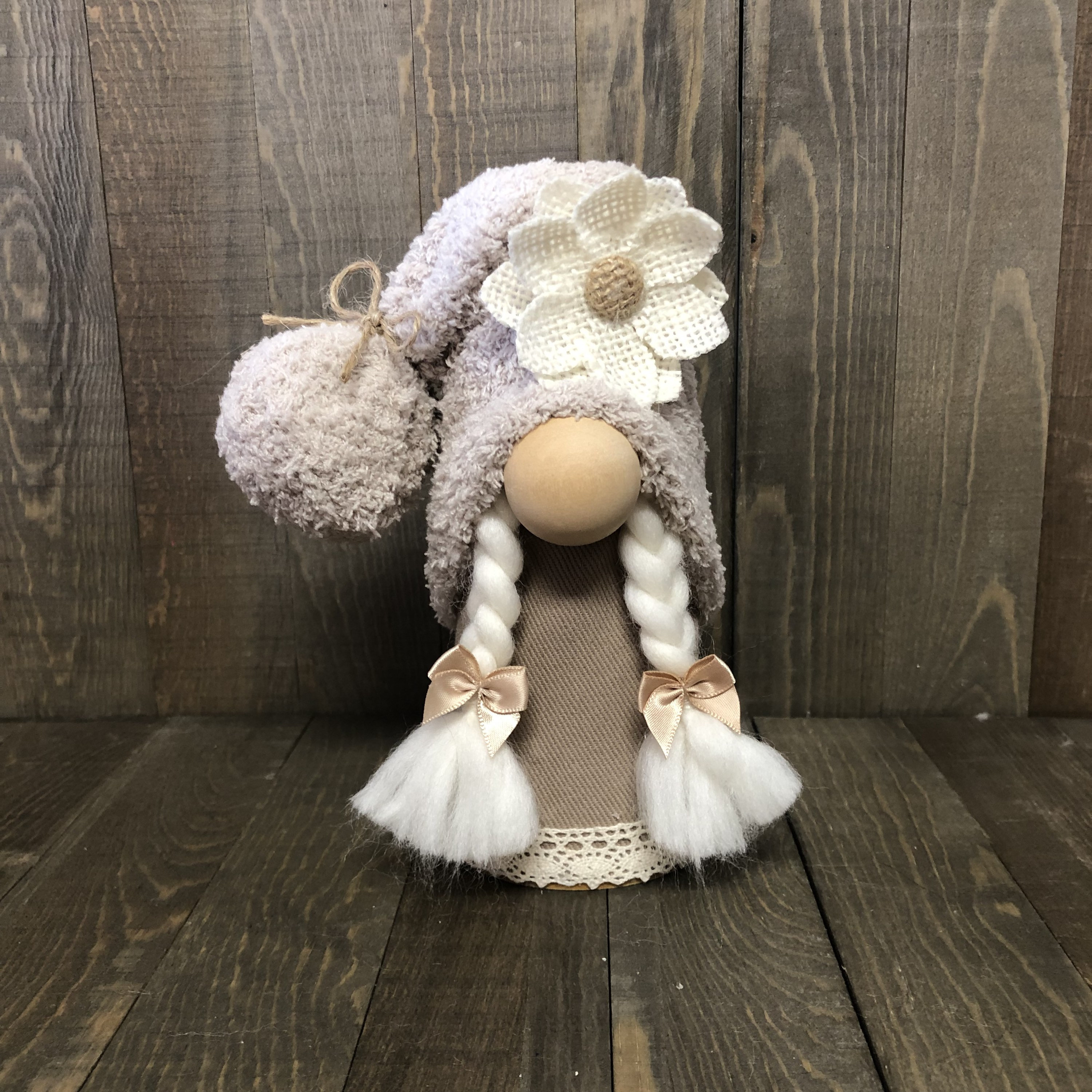 Farmhouse Girl Gnome, Gnome with Braids