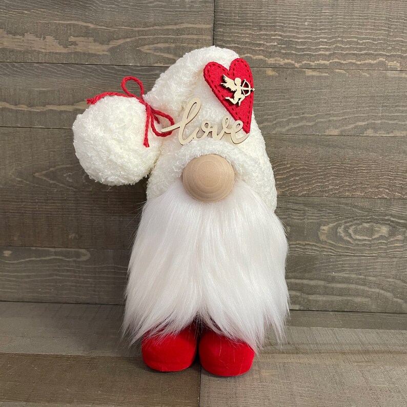 Download Cupid Gnome Valentines Day Gnome Ivory Farmhouse Gnome | Etsy
