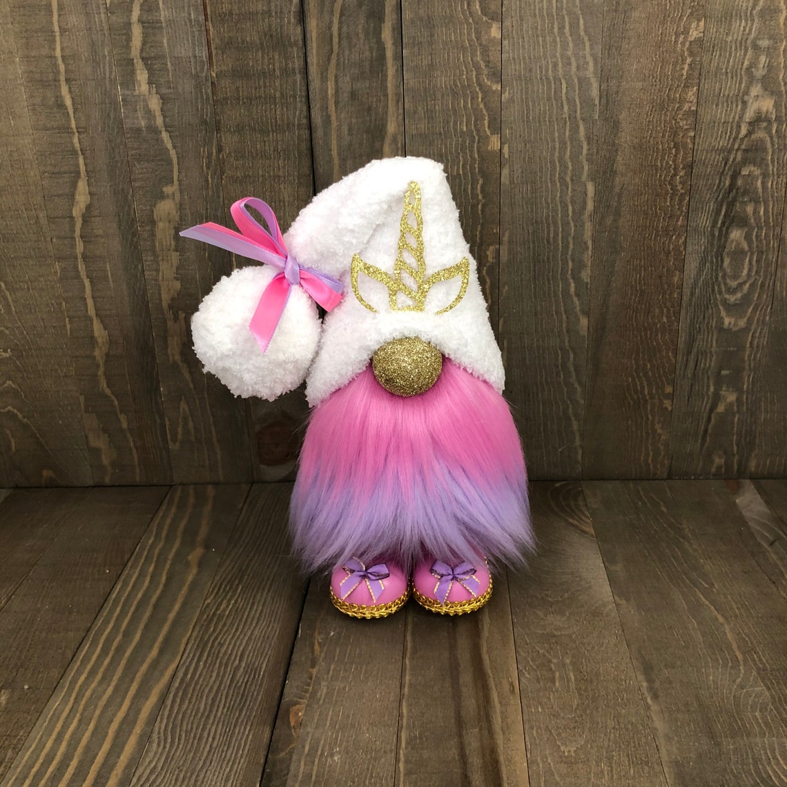 Unicorn Gnome Sparkle Gold Gnome Unicorn Decor Etsy