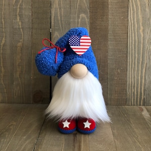 Patriotic Gnome, Fourth of July Gnome, Flag Gnome, July 4 Gnome image 1