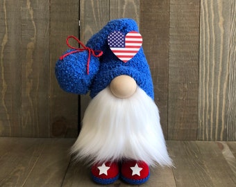 Patriotic Gnome, Fourth of July Gnome, Flag Gnome, July 4 Gnome