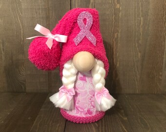 Breast cancer Awareness Gnome, Girl Gnome, Pink Gnome