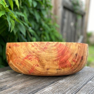 Hand Turned Large Wooden Warped Rim Bowl, Box Elder 15" x 5 3/4", Wood Fruit or Salad Bowl, Natural Centerpiece with Unique Earthy Decor