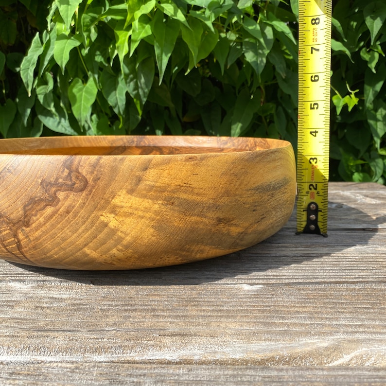 Large Wooden Bowl 12 1/2 X 3 1/2, Natural Rustic Decor Fruit Bowl