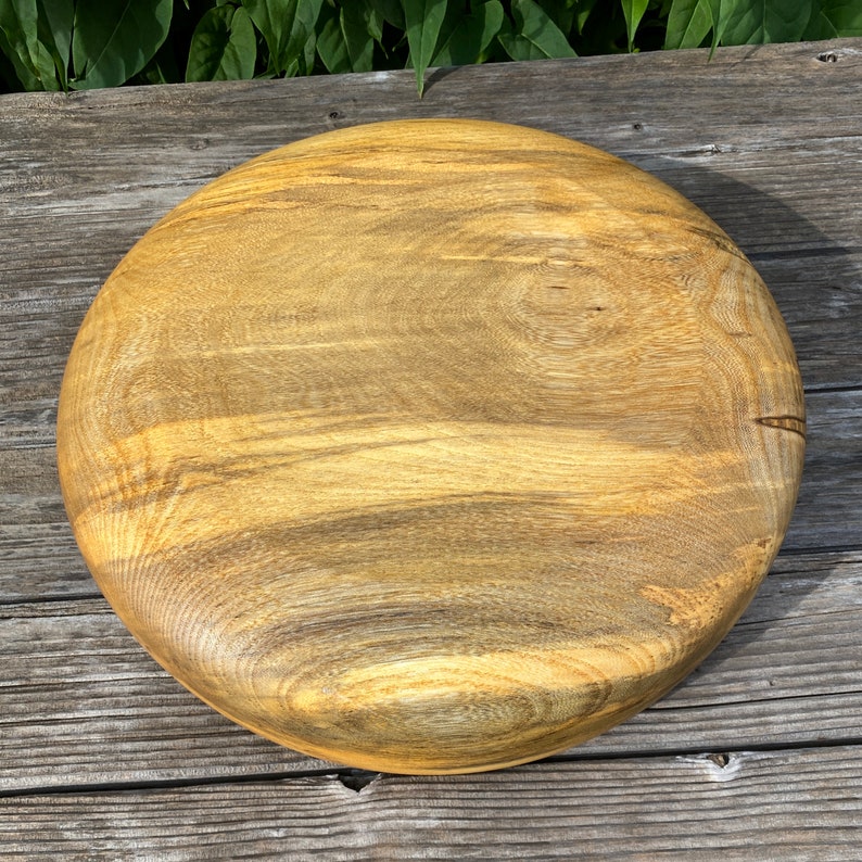 Large Wooden Bowl 12 1/2 X 3 1/2, Natural Rustic Decor Fruit Bowl