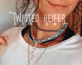 COWBOY Beaded Choker