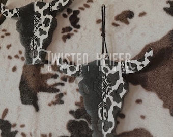 COWPRINT Hand Painted Bull Skull Freshie