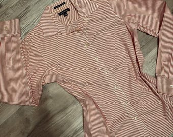 lands' end pin stripe button up