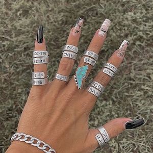Western Stamped Wrap Around Rings