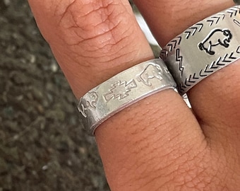 WHITE BUFFALO Western Stamped Aluminum 1/4 Ring