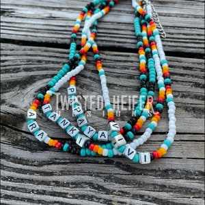 Western Custom Name Beaded Choker