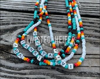 Western Custom Name Beaded Choker