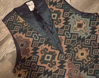 vintage purple aztec vest