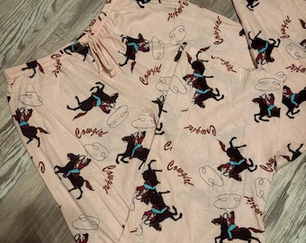 vintage pink cowgirl jammie pants