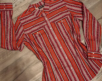 wrangler retro pink aztec pearl snap