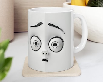 3D Mug, Cartoon Faces Mugshots, Funny Mugshot Gift Mug, 3D Cartoon Faces, Funny cartoon Faces On A Mug Gift, Humorous Mugshot 3D Mug Gift