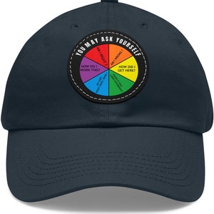 Talking Heads Dad Hat: Retro Lyrics Pie Chart, Printed Leather Patch