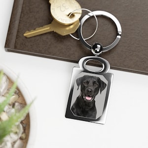 Black Labrador Retriever Keychain: Dog Lovers Keyring