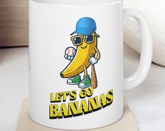 Funny Banana Baseball Mug: Playful Ceramic Coffee Cup, Baseball Lover Gift