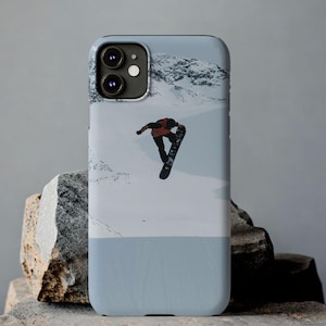 Snowboarder iPhone Case: Slim Glossy Finish, Impact Resistant
