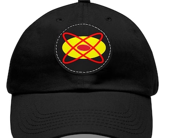 Atomic Symbol Hat: Science Lover Gift, Printed Leather Patch